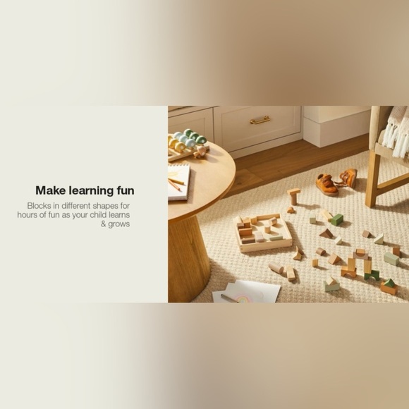 hearth & hand with magnolia toy building blocks set wood 43 pieces NWT NEW - Picture 4 of 7